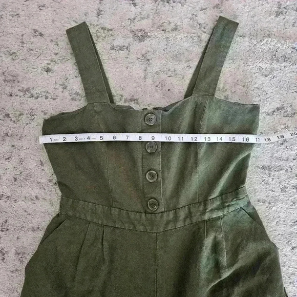 Ann Taylor Factory Womens Green Wide Leg Cropped Jumpsuit 6 - Picture 11 of 16